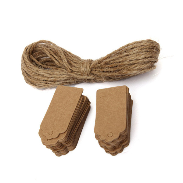 Garden Buildings Garden Greenhouses 100pcs Brown Kraft Paper Gift Tags Scallop Label Blank Note with Hanging String