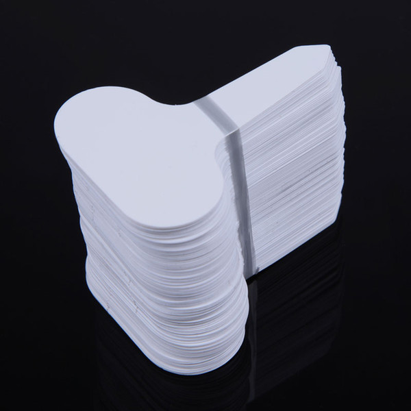 100Pcs 6.8*4.8cm Flower Tag Mark T-type Gardening Label Nursery Plastic Plant Label Garden Ornaments White