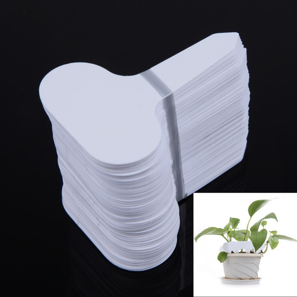 Free Shipping 100Pcs T-type Plastic Nursery Garden Plant Label Flower Thick Tag Mark White Brand New order<$18no track