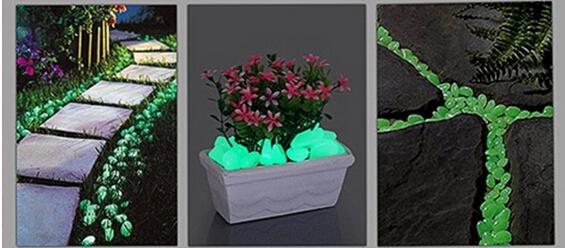 Free Shipping+Wholesale Decorative Gravel For Your Garden or Yard Glowing Fluorescent Pebbles Stones for Walkway,4000pcs/lot