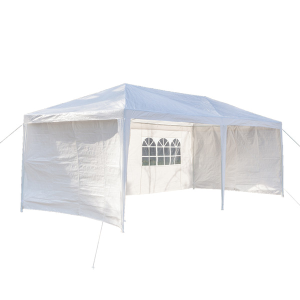 3 x 6m Six Sides Waterproof Tent with Two Doors &Spiral Tubes-Garden Canopy Tent Outdoor Patio Party,Household, Wedding, Parking Shed - Whit