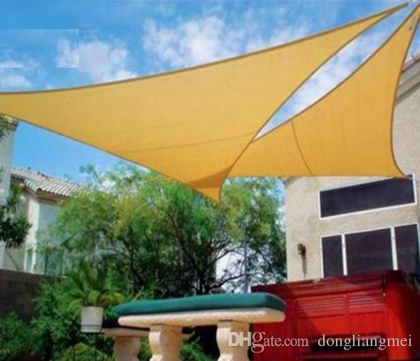 HDPE UV protected 5*5*5m Triangle Sun Shade Sail nets amnings Canopy Pre Attached Rope No Tools Needed wn080