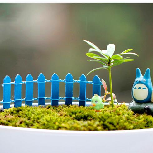 3x10CM DIY 2016 Ornaments Mini Wooden Fence Artificial Fence Garden Micro Landscape Terrarium Decoration Miniature 10 Colors HY1173