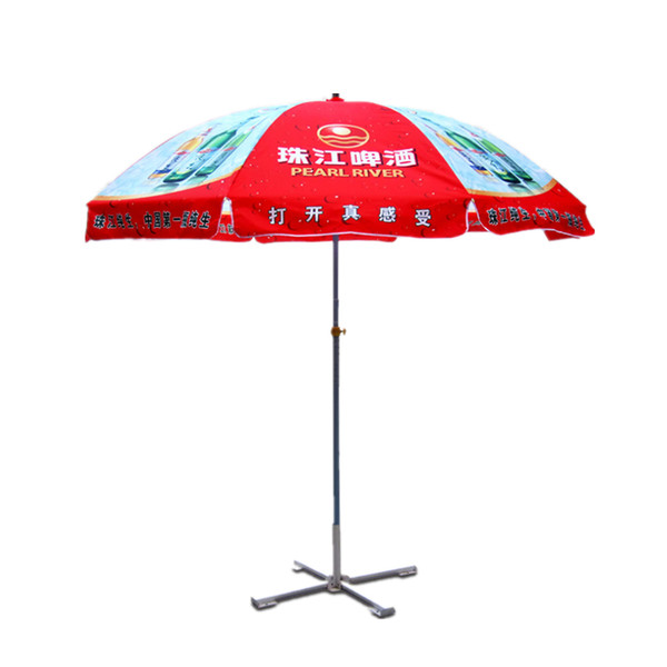 52in Beach New Umbrella Cafe Restaurant Deck Outdoor Yard Patio Garden Parasol With 1.5kg Steel Cross Base Custom Printing Service