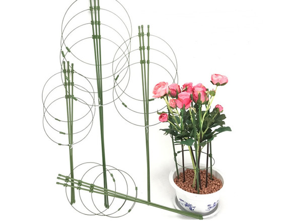 Plant Support Ring Garden Trellis Flower Iron Support Climbing Plant Grow Cage with Adjustable Rings