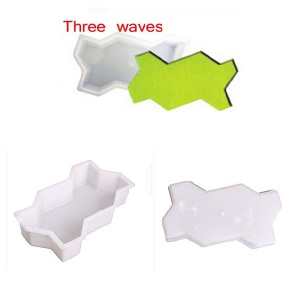 5pcs Three Waves Shape Garden Path Concrete Plastic Brick Mold DIY Paving Pavement Walkway Cement Brick Molds