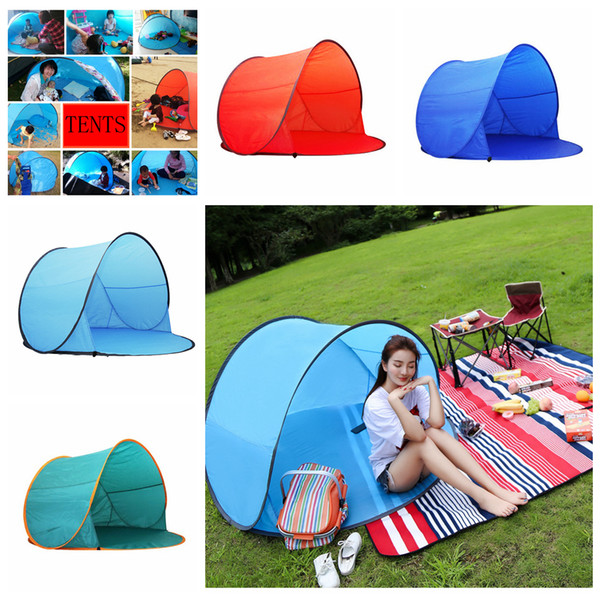 4 Colors Outdoor Quick Automatic Opening Tents Summer Portable Pop Up Beach Camping Fishing Tents For 2-3 Person Kids Shade Tent AAA525