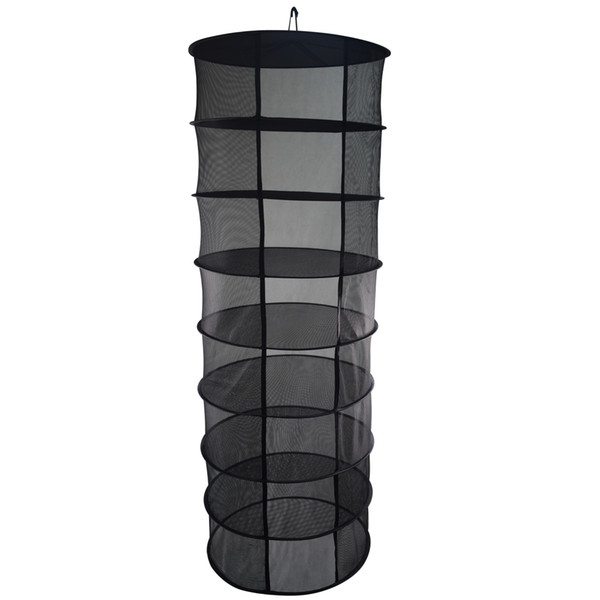 2-Feet 8-Layer Black Easy Dry Rack Net for plants Collapsible Mesh Hydroponic Drying Dry Rack Net