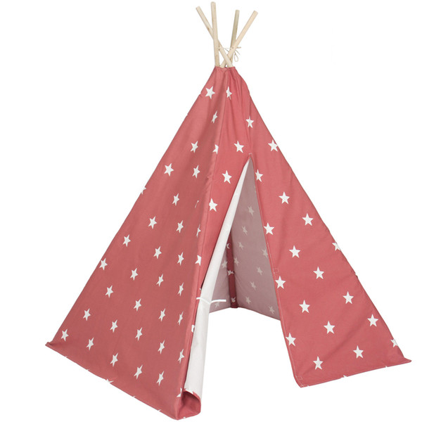 Best Choice Products 6' Kid's Teepee Tent Playhouse- Star Bright Red