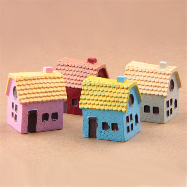 10Pcs/Set Kawaii Zakka Country Style Cartoon Small House Crafts Figure Bonsai Desktop DIY Mini Toys Fairy Garden Decoration