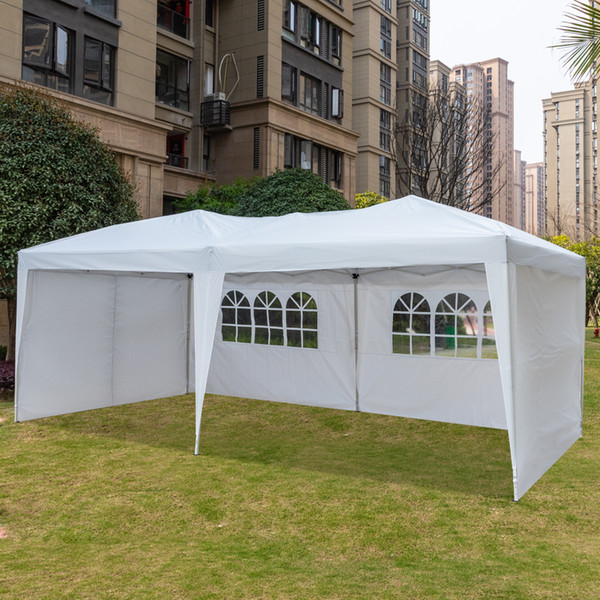 3 x 6m Two Windows Practical Waterproof Folding Tent White Color Canopy