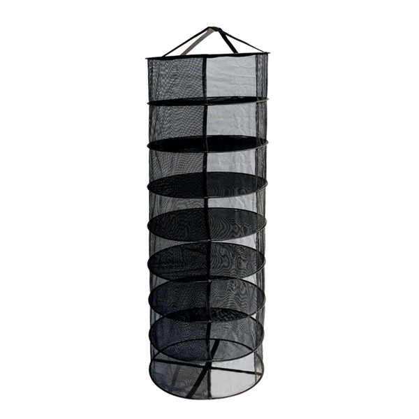 2ft 8 Layer Black Collapsible Mesh Hydroponic Drying Dry Rack Net With 2 Bottom Ribbons Easy Dry Rack Net For Plants Herbs Flowers