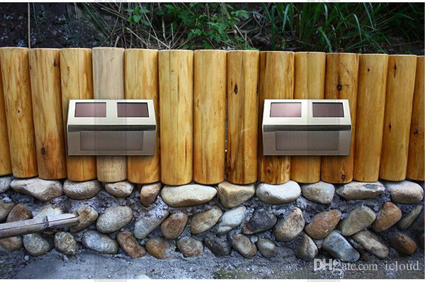 Waterproof 2-LED Solar Powered Stainless Steel Staircase LED Solar Step Lights Solar Dock Light