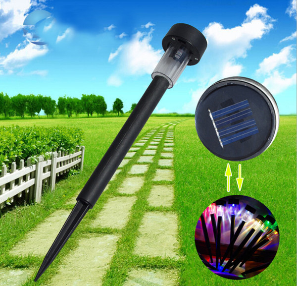 Solar Powered Rechargeable plastic Garden Lawn Lights Lawn Lamps Garden Decoration White Green Blue Orange Yellow Light 00933