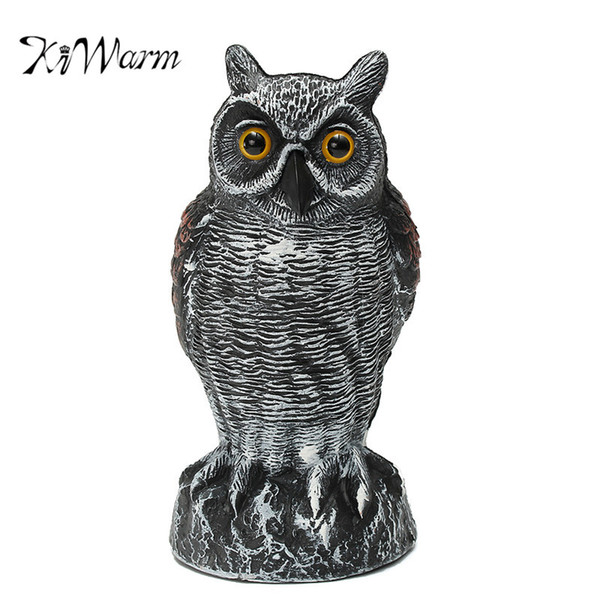 Kiwarm Fashion Lifelike Fake Standing Owl Bird Hunting Shooting Decoy Deterrent Repeller Home Garden Decor Ornament