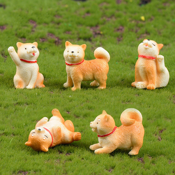 Little Yellow Dog Miniature Akita Dog Animal Micro-landscape Decoration Moss Fairy Garden Accessory Bonsai Cactus Succulent DIY Material