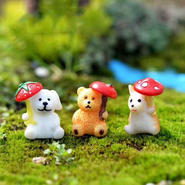 Cartoon Animal Dog Hamster Bear Miniature Bonsai Material Moss Terrarium Ornament Micro Landscape Accessories Fairy Garden DIY ZAKKA