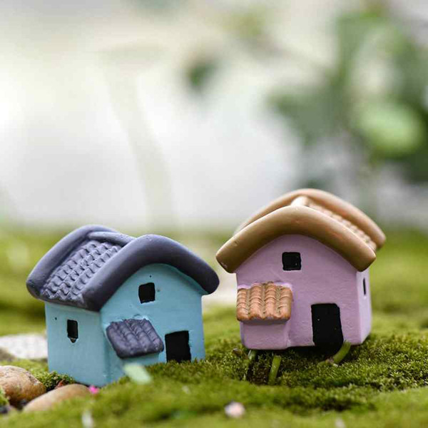 Mini Soft Pottery House Polymer Clay Decor Moss Terrarium Micro Landscape Succulents Ornaments Fairy Garden Desktop DIY Material Zakka