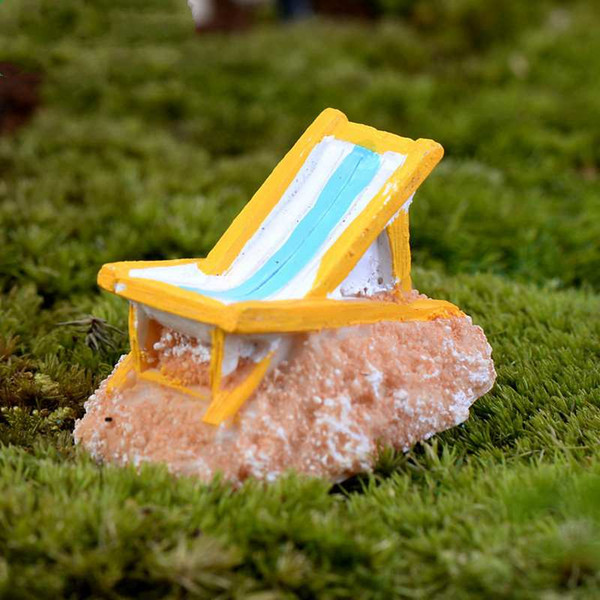 Mini Beach Chair Resin Handcraft Kid's Toy Desktop Jewelry Aquarium Ornaments Micro Landscape Moss Bottle Decor DIY Craft Material