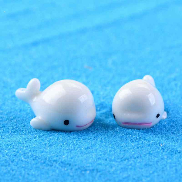 Mini Cute White Blue Dolphin DIY Material Cake Doll Accessories Bonsai Handicraft Moss Terrarium Micro Landscape Fairy Garden Desktop Zakka