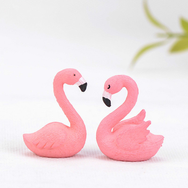 Pink Flamingo Figurines Miniature Fairy Garden Decoration Micro Landscape Accessory Cactus Succulent Gift PVC Craft DIY Material