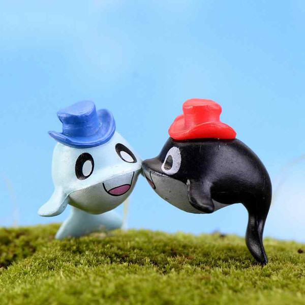 Sea Landscape Dolphin With a Hat Ecological Bottle DIY Material Moss Terrarium Micro Beach Landscape Aquarium Ornaments Fairy Garden Desktop