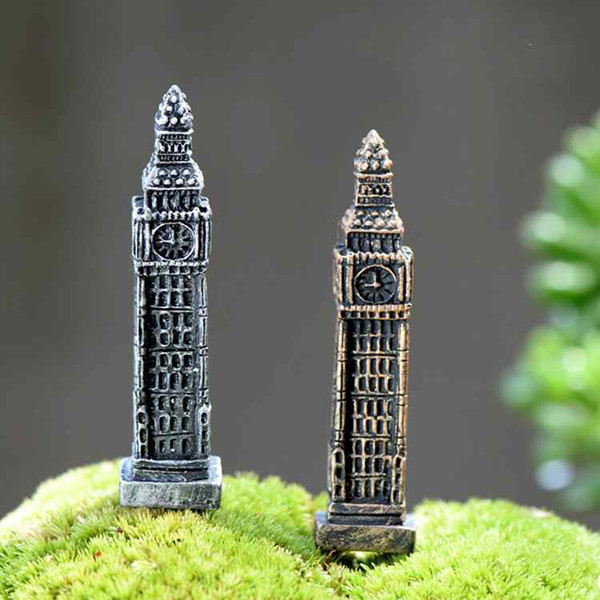 Miniature Big Ben Micro Landscape Fairy Garden Decoration Moss Terrarium Bottled Jewelry Accessories DIY Zakka Bonsai Craft Ornaments