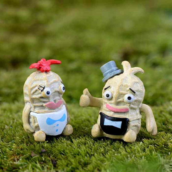 Cartoon Mini Peanut Ornament Doll Toy Kids Gift Moss Terrarium Micro Landscape Accessories Fairy Garden DIY Zakka Decoration