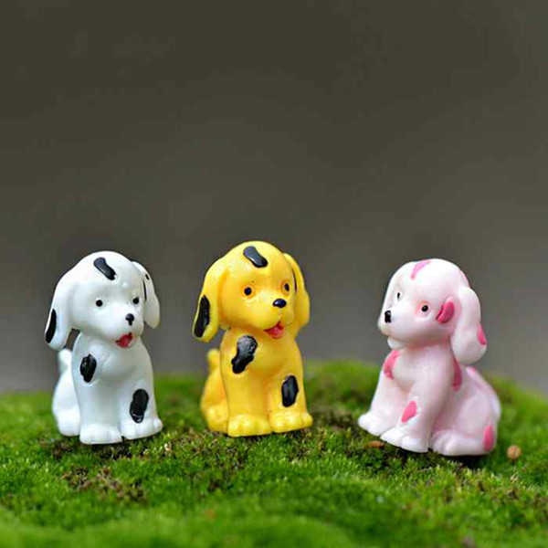 Mini Cute Colorful Spotted Dog DIY Material Doll Accessories Bonsai Handicraft Moss Terrarium Micro Landscape Fairy Garden Desktop Zakka