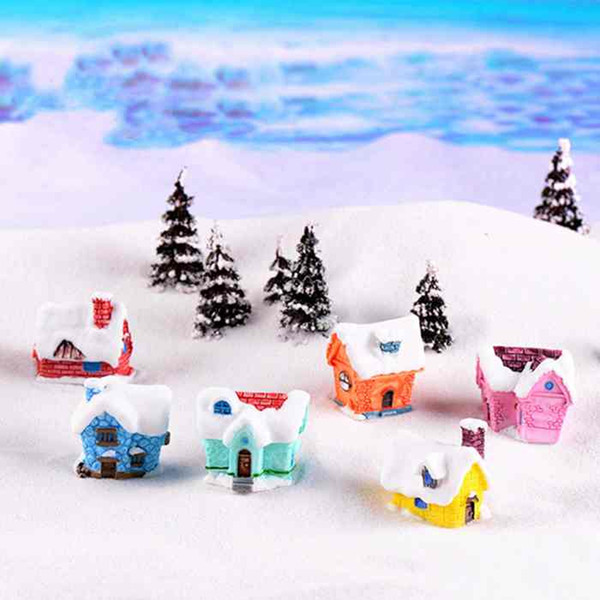 Candy Snow House Micro Villa House Model Creative Resin Handicraft Christmas Gift Decoration Moss Landscape Ornament Fairy Garden DIY Zakka