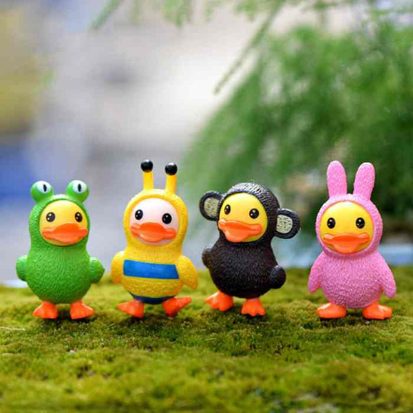 Cartoon Ducklings Doll Toy Moss Terrarium Ecological Bottle Accessories Micro Landscape Decoration Fairy Garden DIY Bonsai Creative Ornament