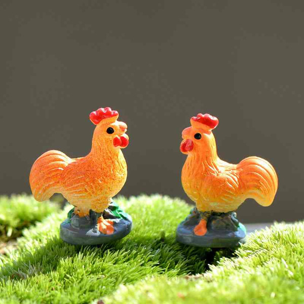 Micro Landscape Miniature Resin orange fleshy Rooster Moss bottle Succulent plants pot decor ecological props DIY resin crafts materials