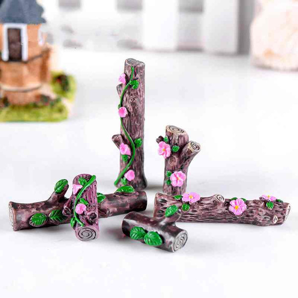 Mini Resin Stump Stool Grocery Furnishing Articles DIY Ornaments Assembly Micro Landscape Moss Bottle Resin Crafts Decor Material