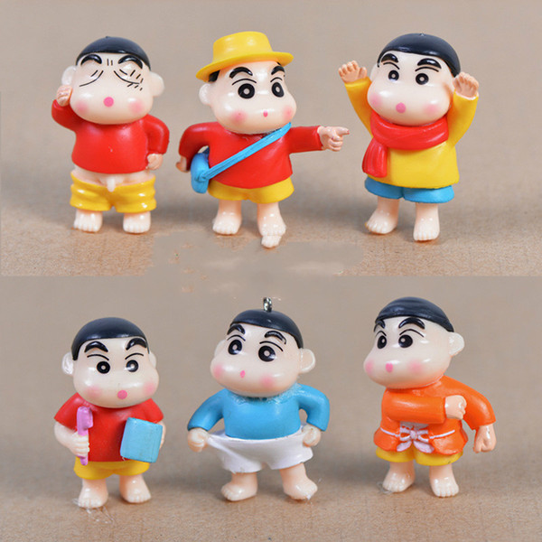 Crayon Shinchan Shaggy Eyebrows Boy Mini Gnomes Handicraft Moss Terrarium Micro Landscape Ornaments Miniature Fairy Garden Decoration DIY