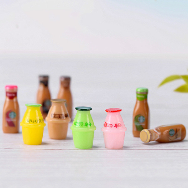 Mini Drink Bottle Coffee Bottle Resin Craft Miniature Fairy Garden Micro Landscape Terrarium Plant Pot Accessory Ins Gift Kids DIY Material