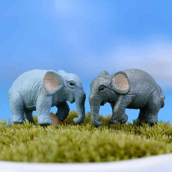 Mini Cartoon Simulation Elephant Doll Ornament Bonsai Handicraft Moss Terrarium Micro Landscape Decoration Fairy Garden Desktop Zakka