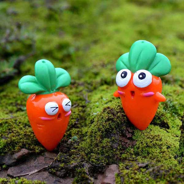 Cartoon Carrot Doll Cake Decoration Accessories DIY Material Bonsai Handicraft Moss Terrarium Micro Landscape Fairy Garden Desktop Zakka