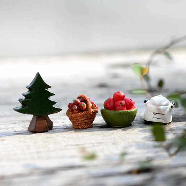 Fruit Basket Pine Desktop Small Ornament Toy Micro Landscape Moss Ecological Bottle Decoration Resin Craft Fairy Garden DIY Material