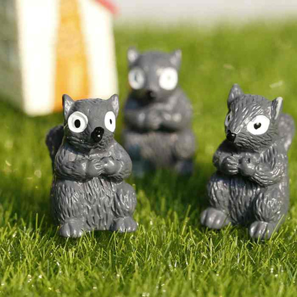 Cute Squirrel Doll Ornament Moss Micro Landscape Decoration Miniature Succulent Plant Pot Accessories Fairy Garden DIY Crafts Materials