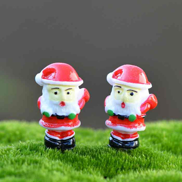 Cartoon Santa Claus Doll Christmas Landscape Ornament Miniature Fairy Garden Gnome Accessory Moss Terrariums Dollhouse DIY Craft