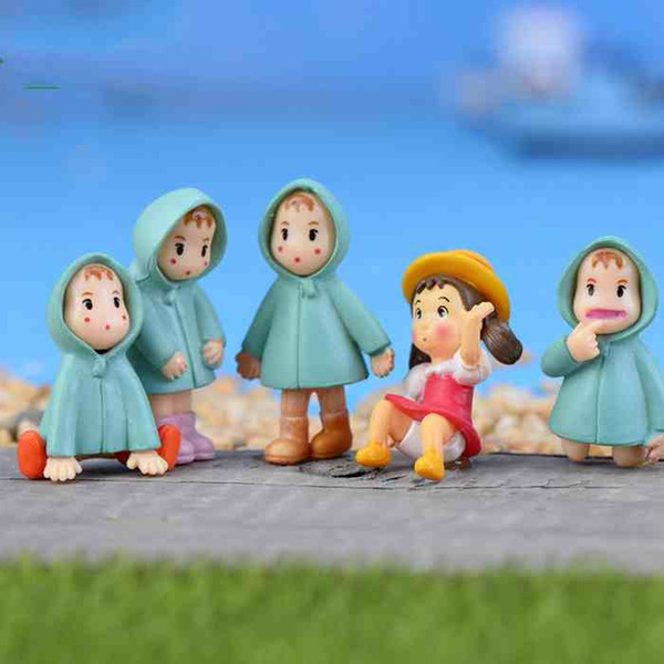 Cartoon Q Version Raincoat Xiaomei Desktop Micro Landscape Decoration DIY Material Doll Accessories Fairy Garden Moss Terrarium Zakka