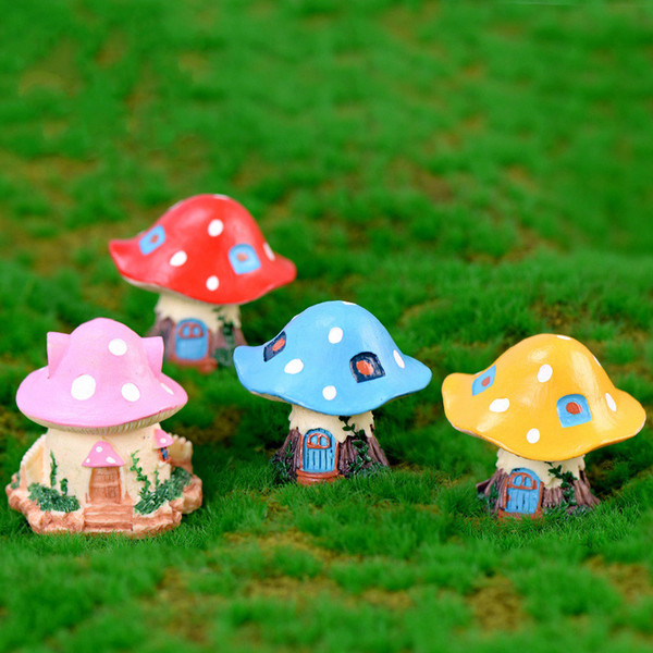 Cartoon Mushroom Castle Shroom Villa House Moss Terrarium Ornaments Micro Landscape Accessories Fairy Garden Decoration Desktop DIY