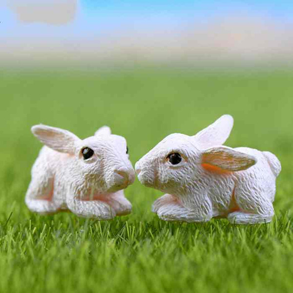 Cartoon Mini Rabbit Ornament Animated Rabbit Doll Toy Kids Gift Moss Terrarium Micro Landscape Accessories Fairy Garden DIY Zakka Decoration