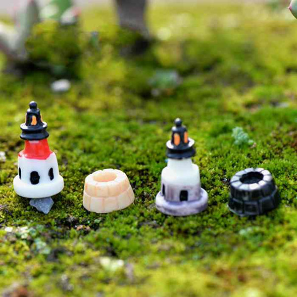 Miniature Tower and Ancient Well Set Desktop Ornament Moss Terrarium Ecological Bottle Accessories Micro Landscape Fairy Garden DIY Material