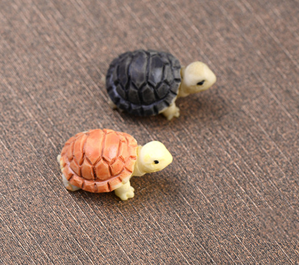 30pcs shiping free mini animal turtle fairy miniature,Mini tortoise decoration for garden river Lawn garden supplies 2cm yellow and Black