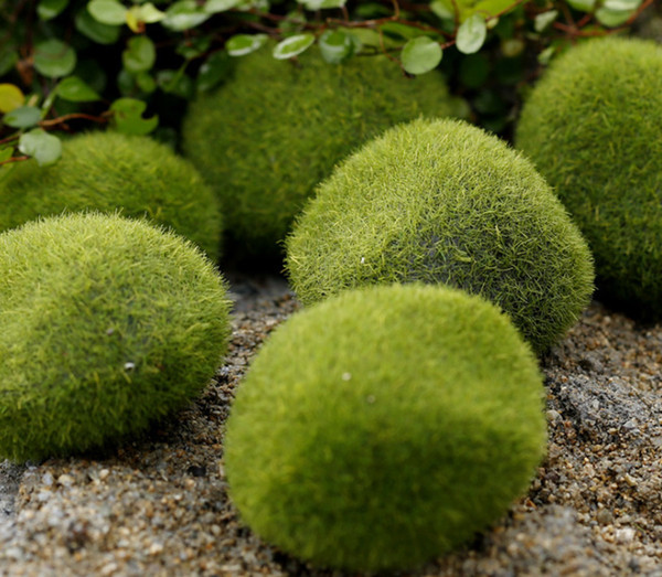 New Green Artificial Moss Stones 3 sizes to Choice Grass Turf Bryophytes Home Garden Bonsai Decoration For Garden Path