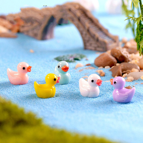 Yellow Duck Fairy Garden Miniatures Home Ornament Doll Toy Pendant Moss Lichen Micro Landscape Natural Resin Arts Crafts Gifts 0 2cj bb