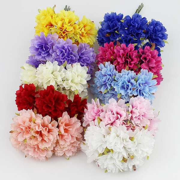 3cm Silk Artificial Chrysanthemum Flowers For Home Garden Wedding Decoration Scrapbooking 60pcs /Lot