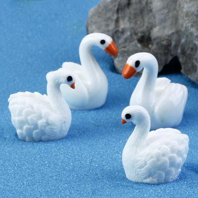 Creative Cartoon Mini Cygnus Toys Pendant Moss Micro Landscape Resin Handicraft Garden Decoration Ornaments Jewelry Fleshy Swan Lovers