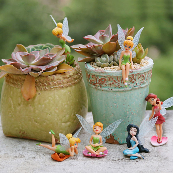 6 Pcs /Set Miniature Flower Fairy Elf Garden Home Houses Decoration Mini Craft Micro Landscaping Decor Diy Accessories